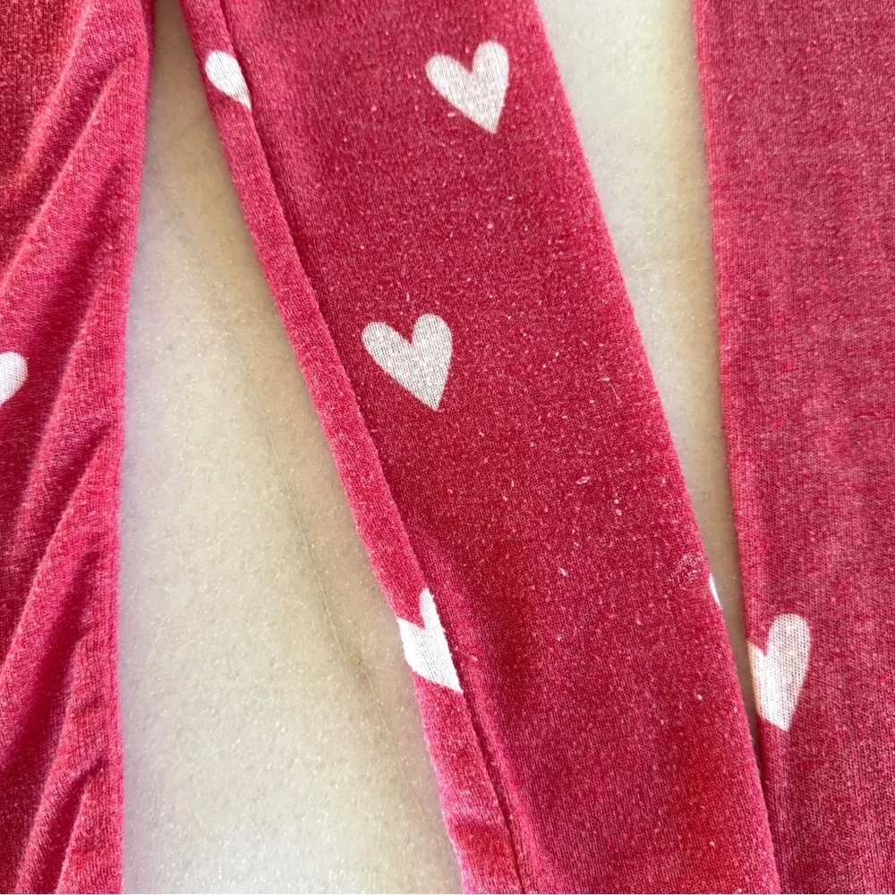 Honeydew Girls Heart Print Pajama Set Red White Size 8 Lightweight